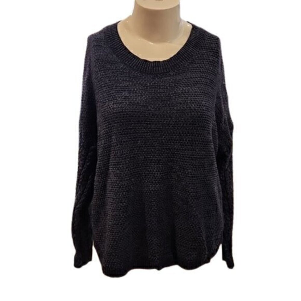 [Time and Tru] Blue Scoop Neck Knit Sweater - Size XXL